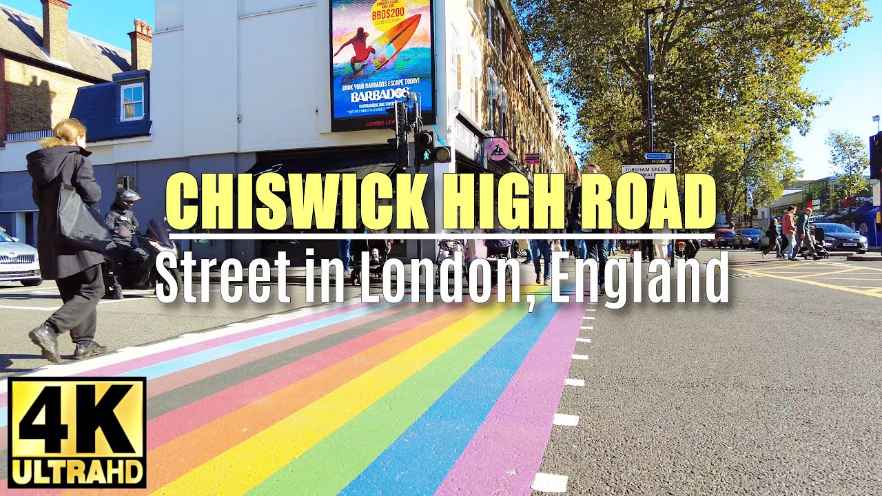 Chiswick high road London walking tour | 4K