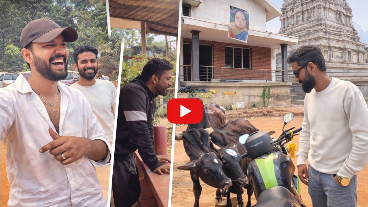 ಬೈಕ್‌ನಲ್ಲಿ ಇಟ್ಟಿದ್ದ ಎಲ್ಲಾ ಪ್ರಸಾದವನ್ನು ಹಸುಗಳು ತಿಂದು ಖಾಲಿ ಮಾಡಿಬಿಟ್ಟವು| journey filled with blessings