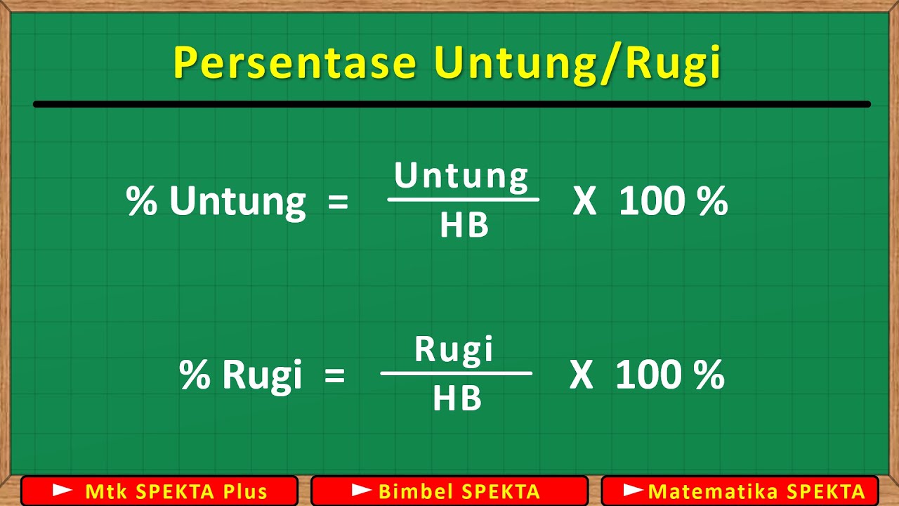 Cara Menghitung Persentase Untung/Rugi, Terhadap Harga Pembelian