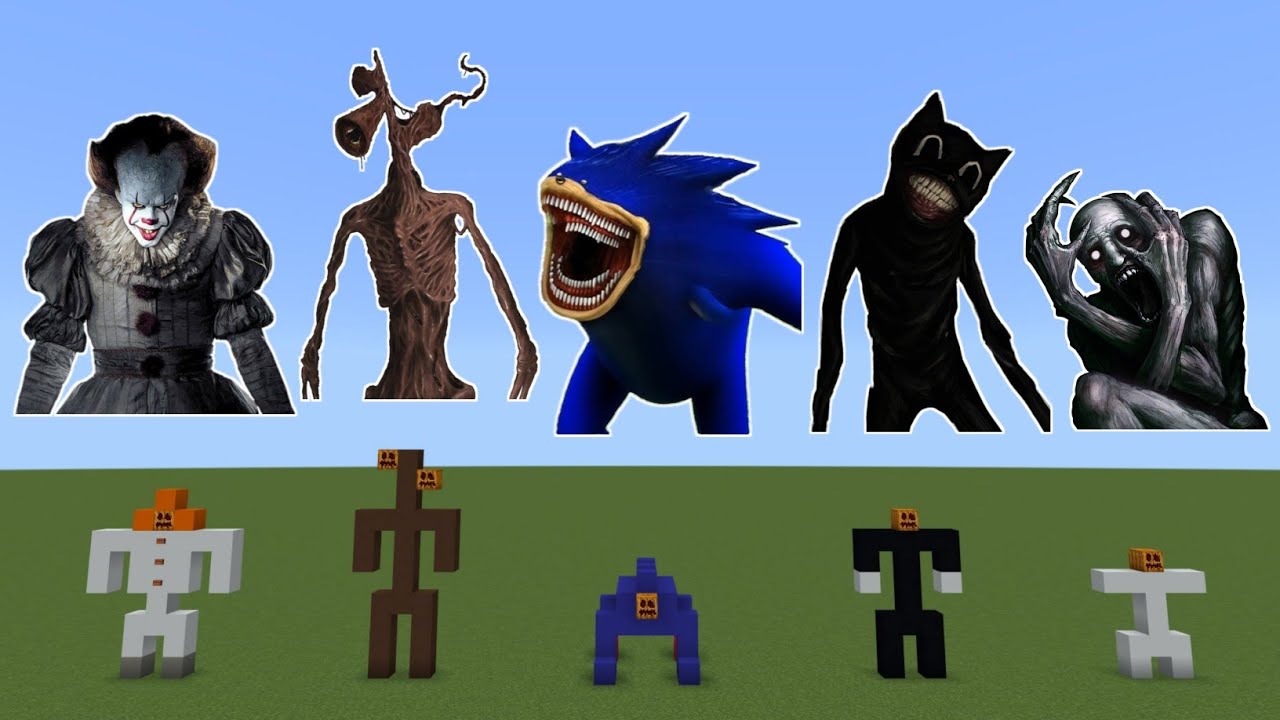 Never Spawn Pennywise Siren Head Shin Sonic Cartoon Cat Scp 096 In Minecraft PE