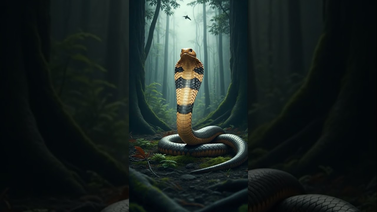 The King Cobra rules the forest floor 👑🌳 #SnakeWorld #AnimalPower #NatureKing
