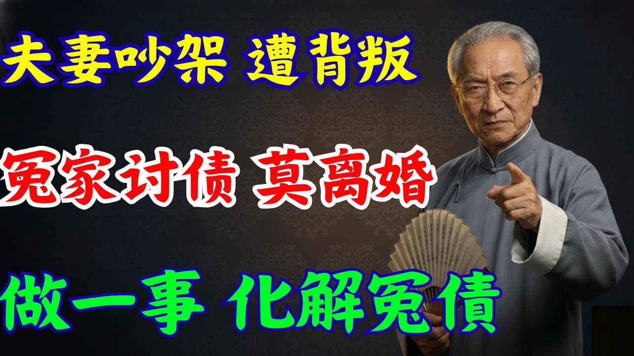 南怀坎：如果夫妻经常争吵或有婚外情，不要急于离婚！这是“因果仇敌”前来讨债；立即做一件事来解决因果关系 |南懷瑾|中陰身|投胎徵兆|超度|佛法智慧|佛學|佛教|修行|智慧|因果|佛家|佛學智慧