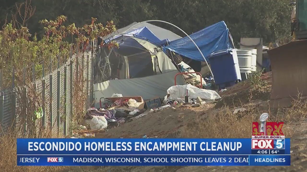City of Escondido conducts homeless encampment cleanup