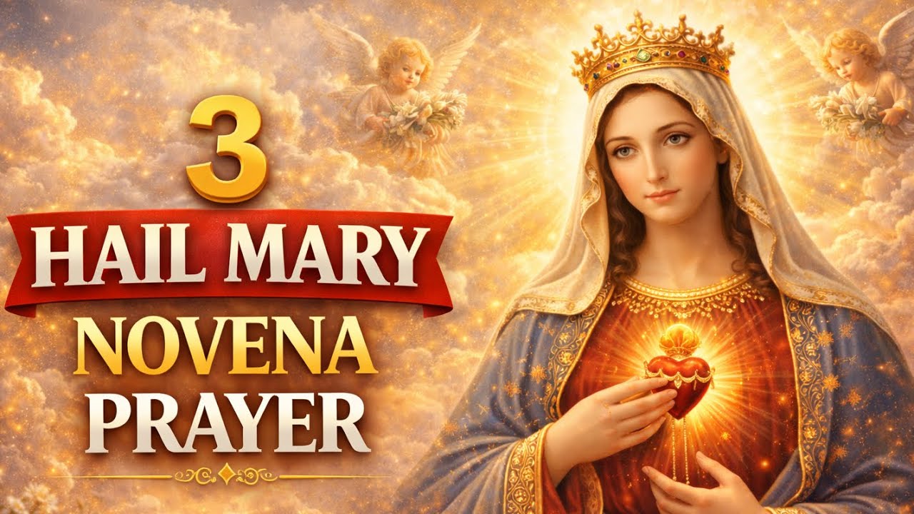 3 Hail Mary Novena Prayer | Powerful Rosary Prayer for Peace Healing and Miracles #faith  #mary