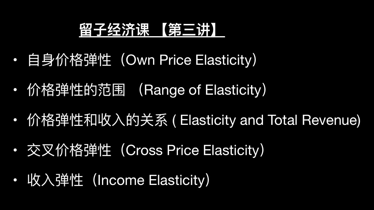 【微观经济】价格弹性Price Elasticity | 交叉价格弹性Cross-Price Elasticity | 收入弹性 Income Elasticity