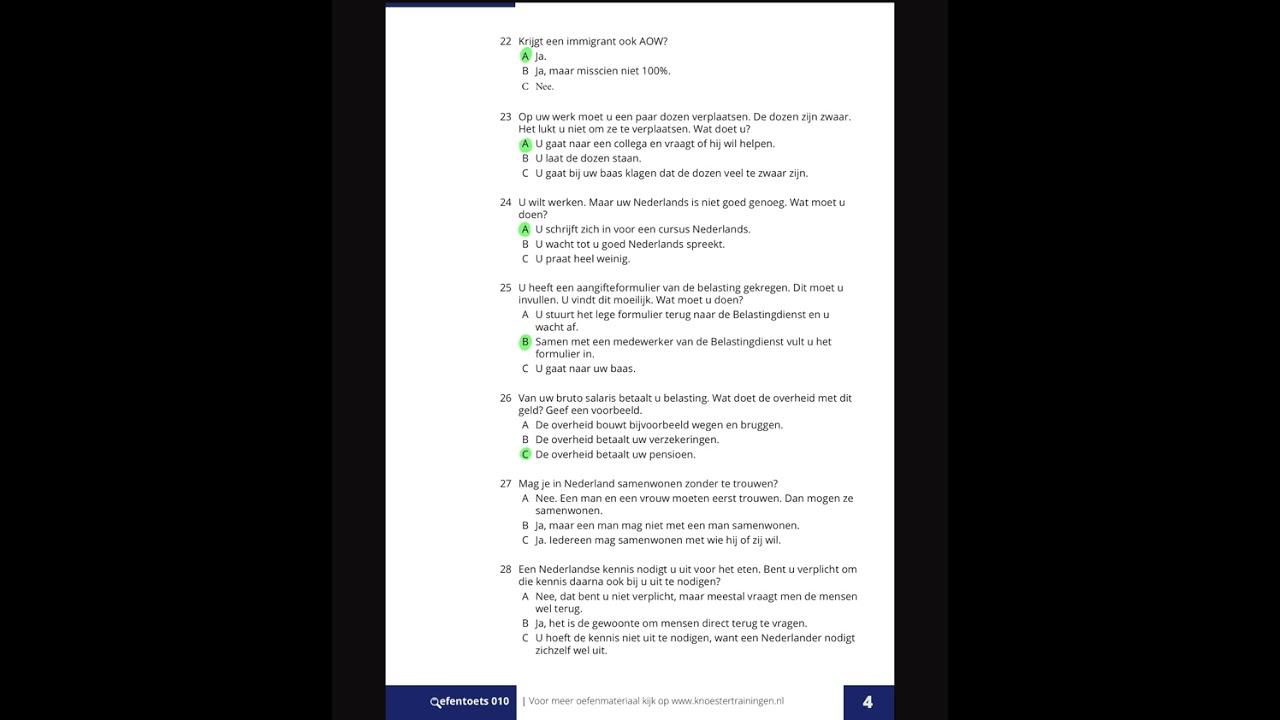 KNM 2026 | OEFENEXAMEN 010 | DEEL 2 ANTWOORDEN (ANSWERS)