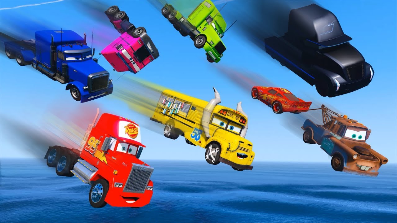 Cars Party Trucks Mack Gale Beaufort Miss Fritter Truck Jerry - McQueen and Friends