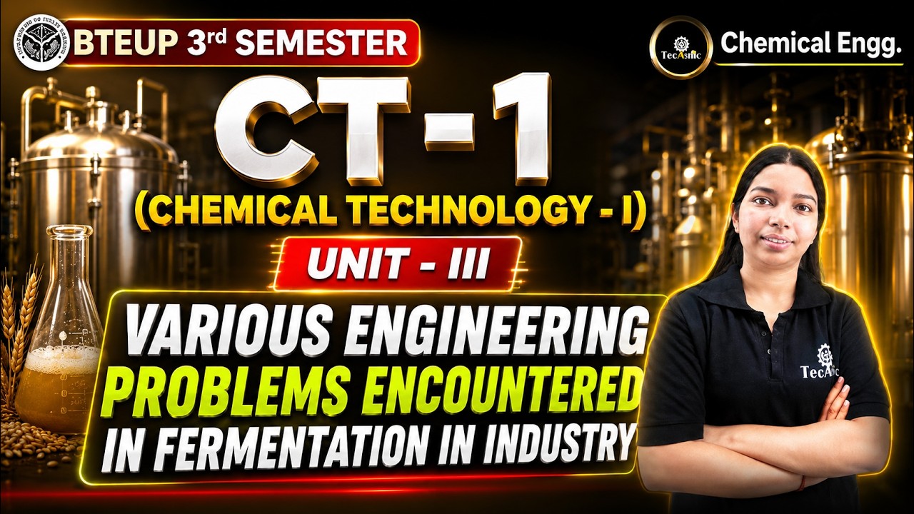 Chemical Technology - I | VARIOUS ENGINEERING PROBLEMS ENCOUNTERED | Unit-3 | 3rd Sem #astechnic