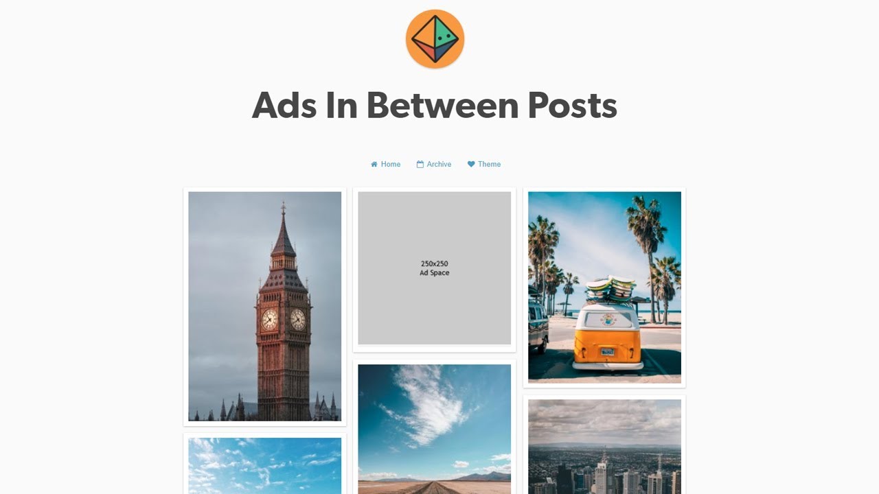 How to display ads between Tumblr posts