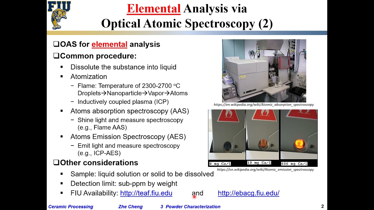 Ceramic Processing L3-04  Elemental analysis