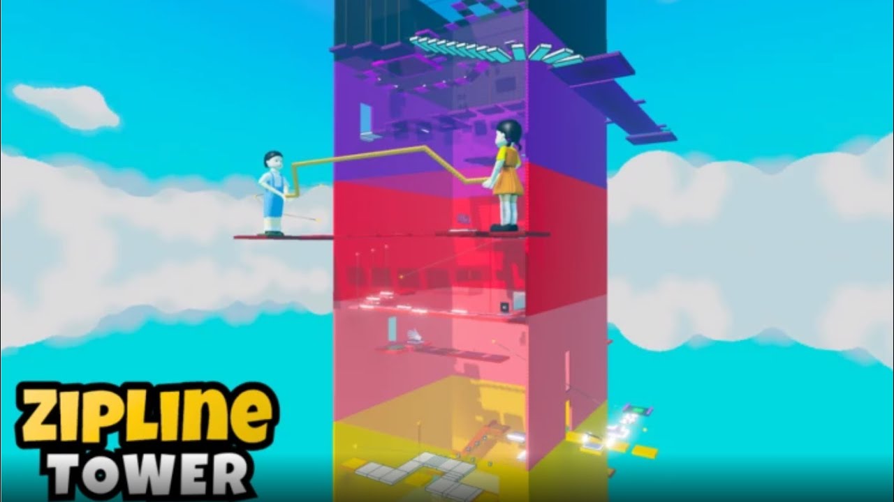 ZipLine tower challenge Obby Squid game Roblox 