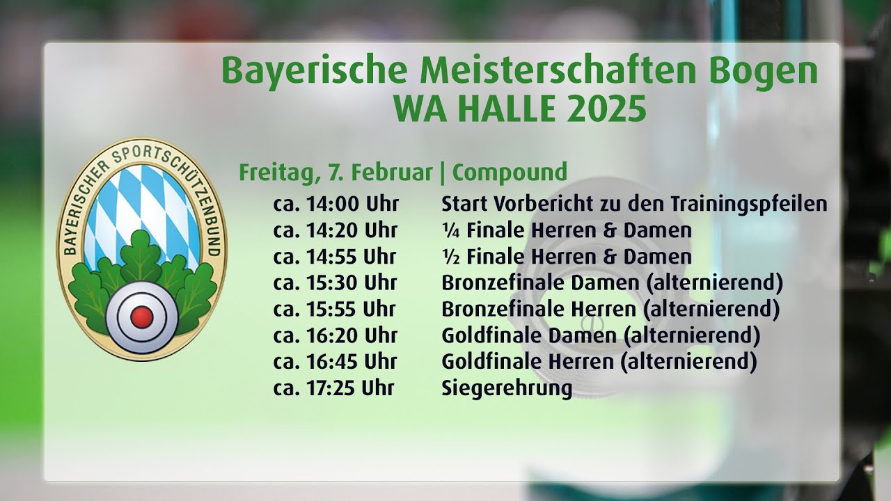 Bayerische Meisterschaft Bogen (WA) Halle - Fr., 7.2.2025 Compound