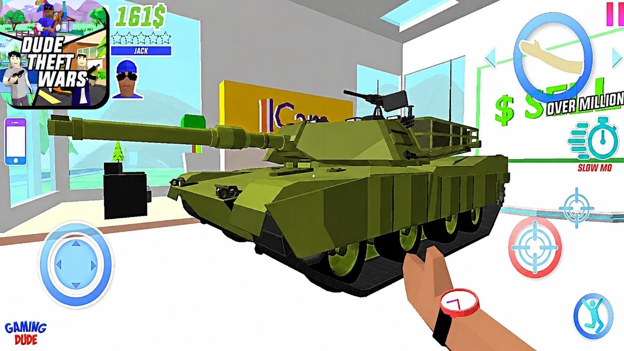 Army Base Tank 😱 | Dude Theft Wars Tank Sell Mission Gameplay