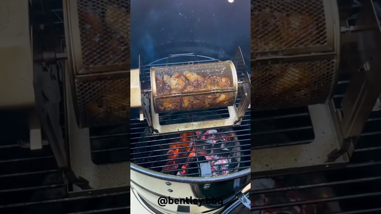 www.rotoq360.com - non-electric rotisserie #chicken #wings #easy #grill @bentley.bbq