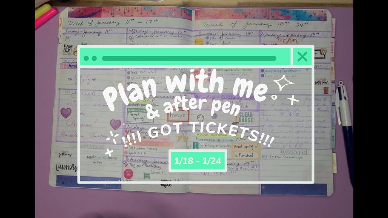Plan with me & after pen (4th week) Jan. 18th -24th