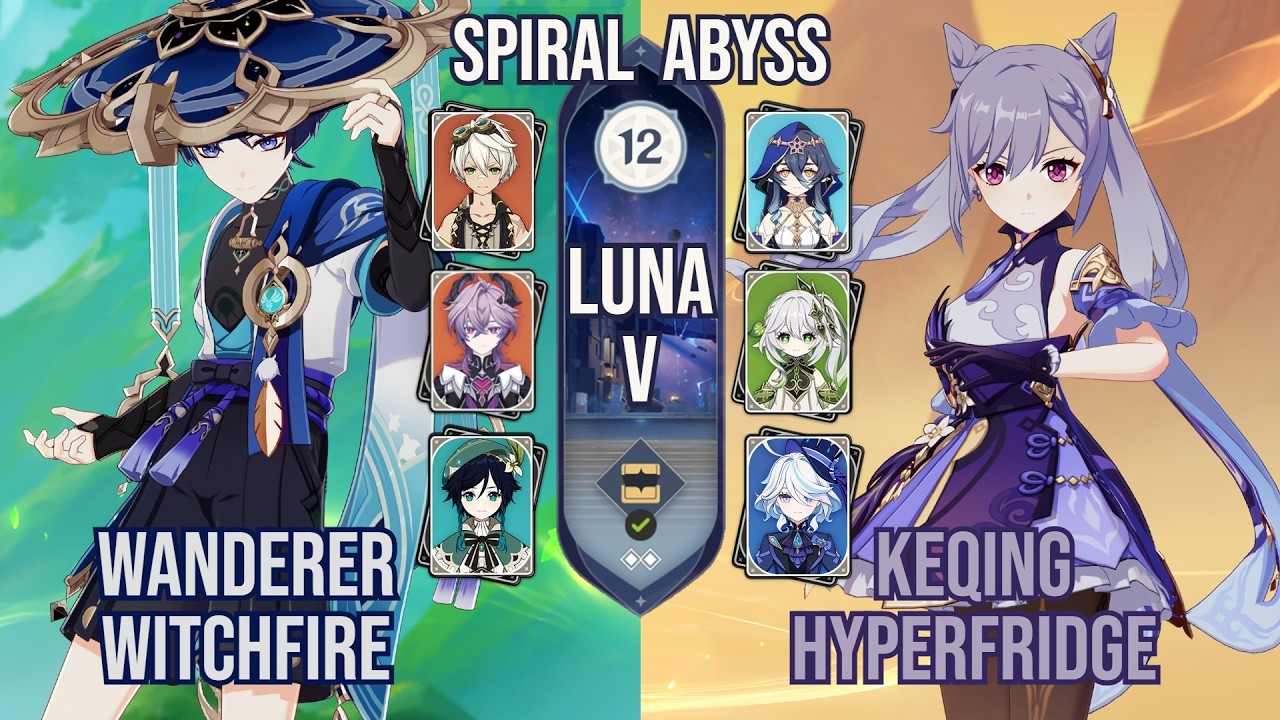 Wanderer Witchfire x Keqing Hyperfridge | Spiral Abyss 6.4 / Luna V | Genshin Impact