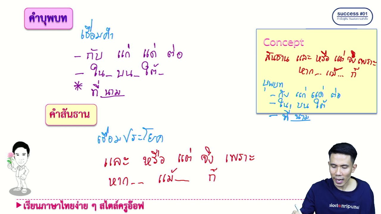 คำนาม คำกริยา คำบุพบท คำสันธาน (ทริคง่าย ๆ จำไม่กี่คำทำข้อสอบได้ชัวร์)