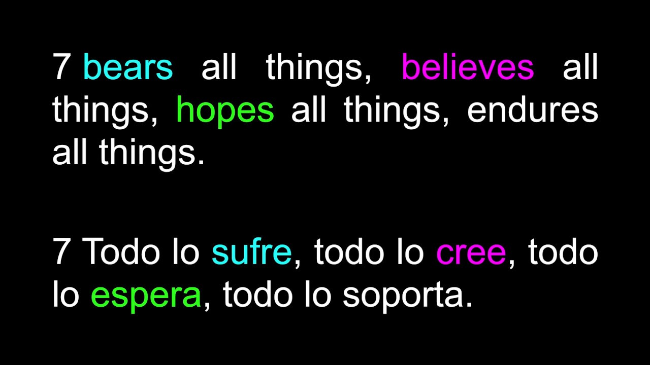 1 Corinthians 13 / Aprende Ingl&eacute;s Learn Spanish