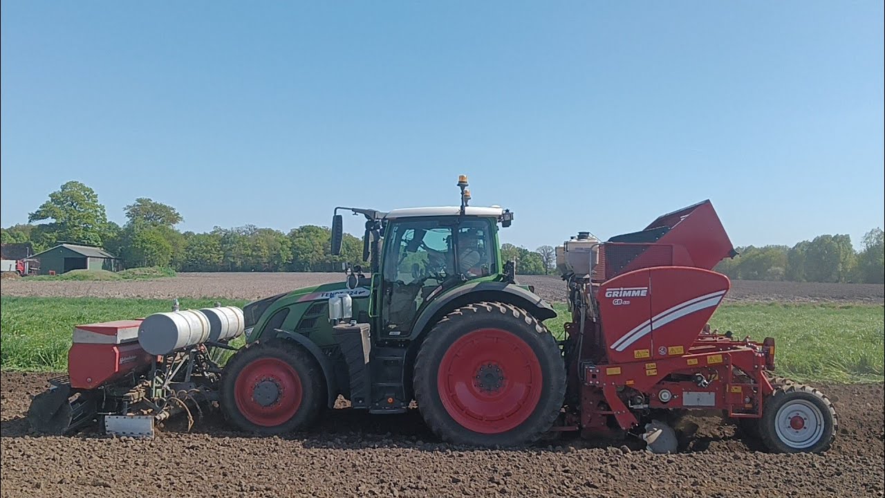 Akkerbouwer aardappelen poten