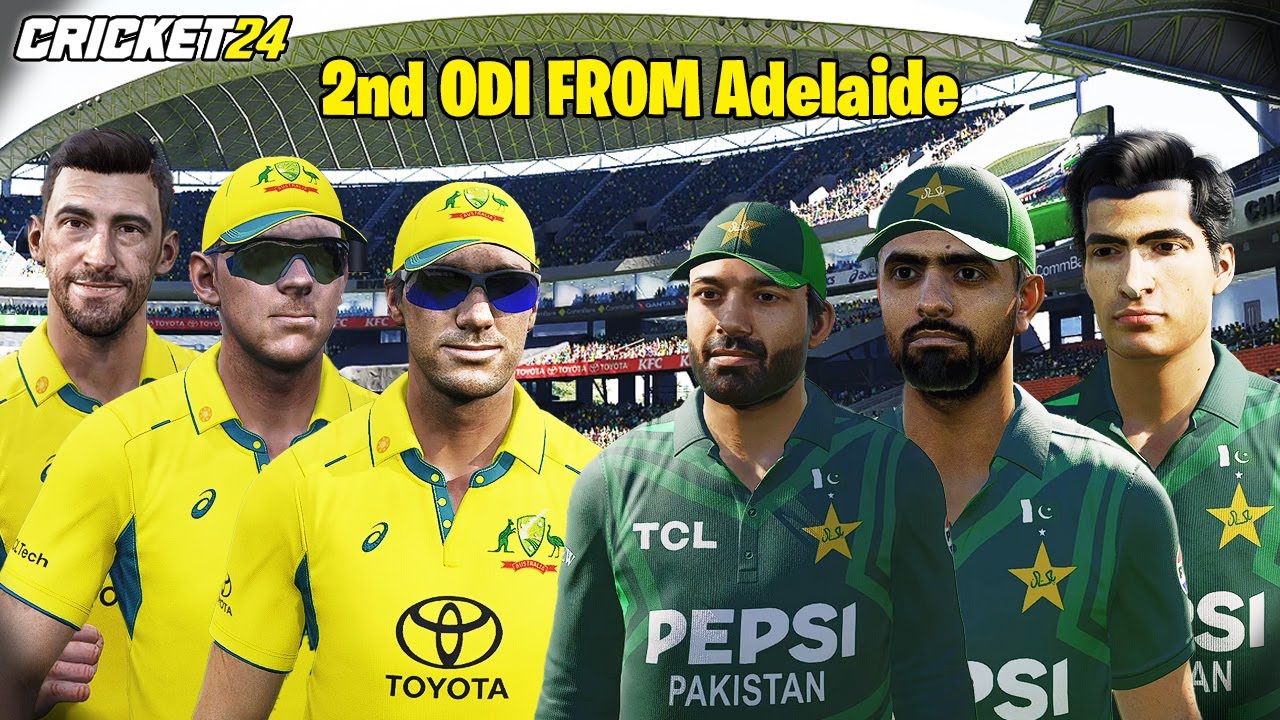 PAKISTAN vs AUSTRALIA 2nd ODI AT ADELAIDE 🏆PAT CUMMINS vs MOHAMMAD RIZWAN 🤩 CRICKET 24 GAMEPLAY