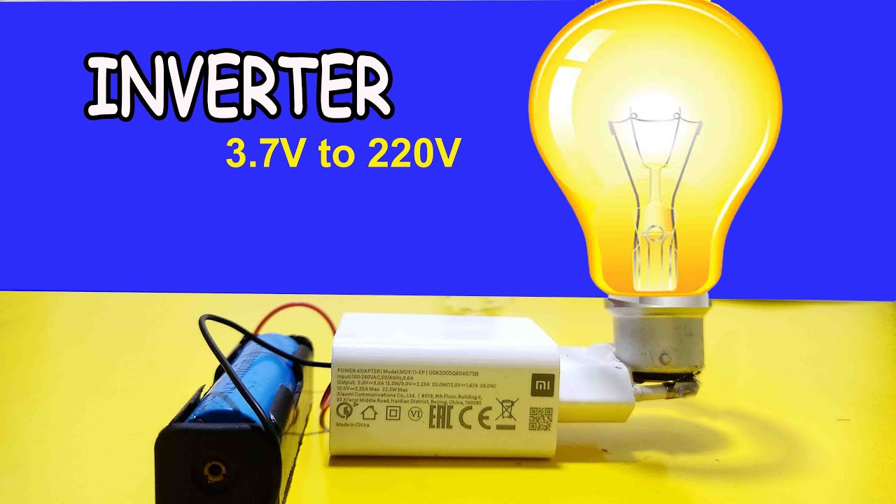 3.7V DC to 220V AC inverter with Mobile charger transformer