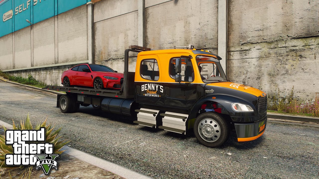 КРУТОЙ АВТОВОЗ ДЛЯ ГТА 5! КАК УСТАНОВИТЬ АВТОВОЗ ЭВАКУАТОР В GTA 5! Rollback Flatbed Script - МОД!
