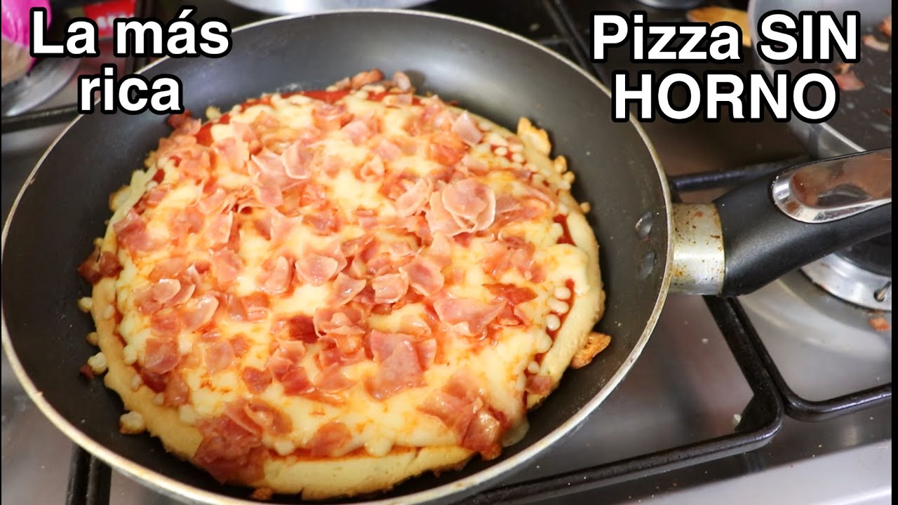 La mejor receta de pizza SIN HORNO