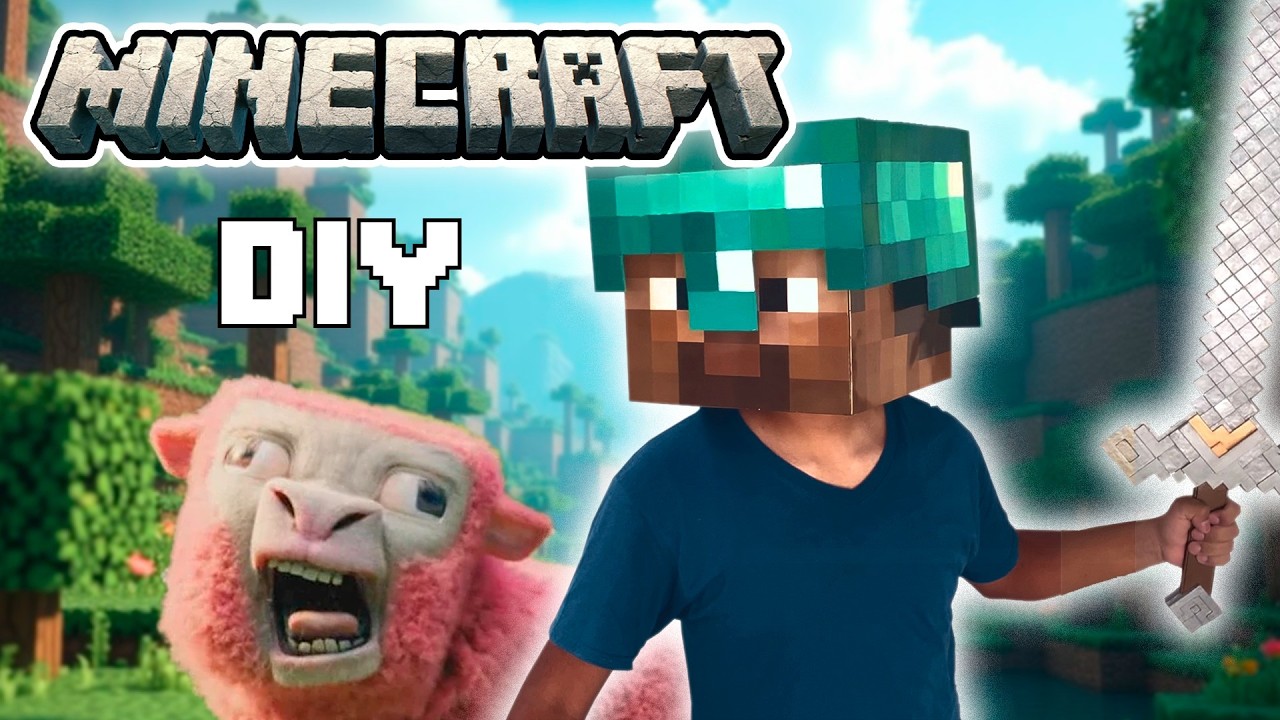 Cómo Hacer la CABEZA de STEVE DE MINECRAFT de Cartón - DIY - Minecraft Steve's Head