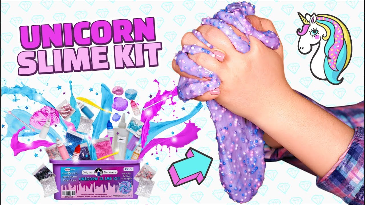 تجربة Unicorn Slime Kit – مجموعة سلايم اليونيكورن! اصنع عينات سلايم مميزة وامزجها معاً