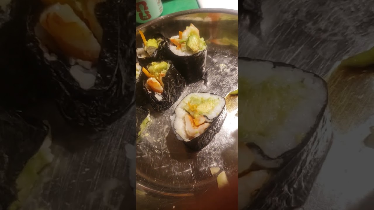She is Full & Now It's My Turn to Enjoy Sushi With Soy Sauce and Little Bit  Wasabi Paste Part 19