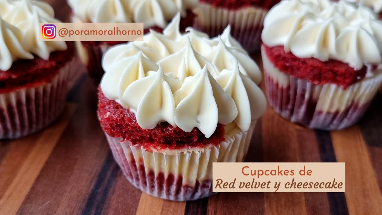 Receta de Cupcakes Red Velvet con Cheesecake | Especial San Valentín | Por Amor al Horno