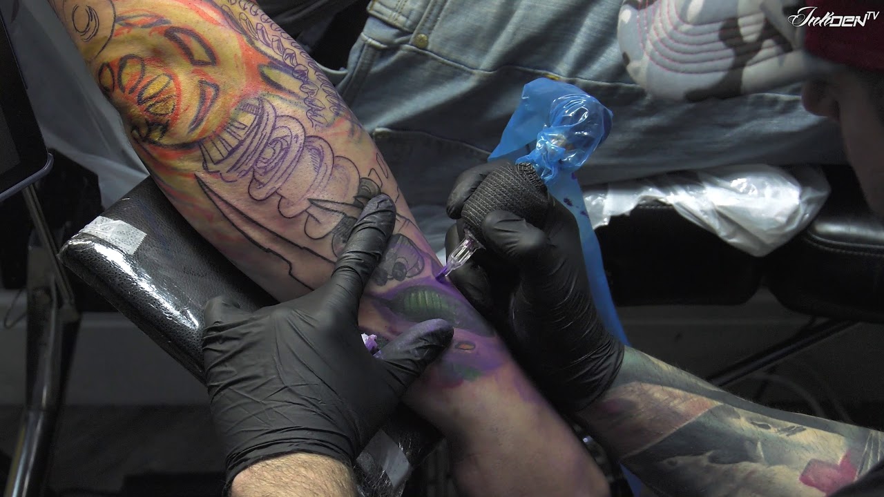 Biomechanical tattoo - time-lapse - Przemek Malachowski (Shamack) - step by  step - tutorial