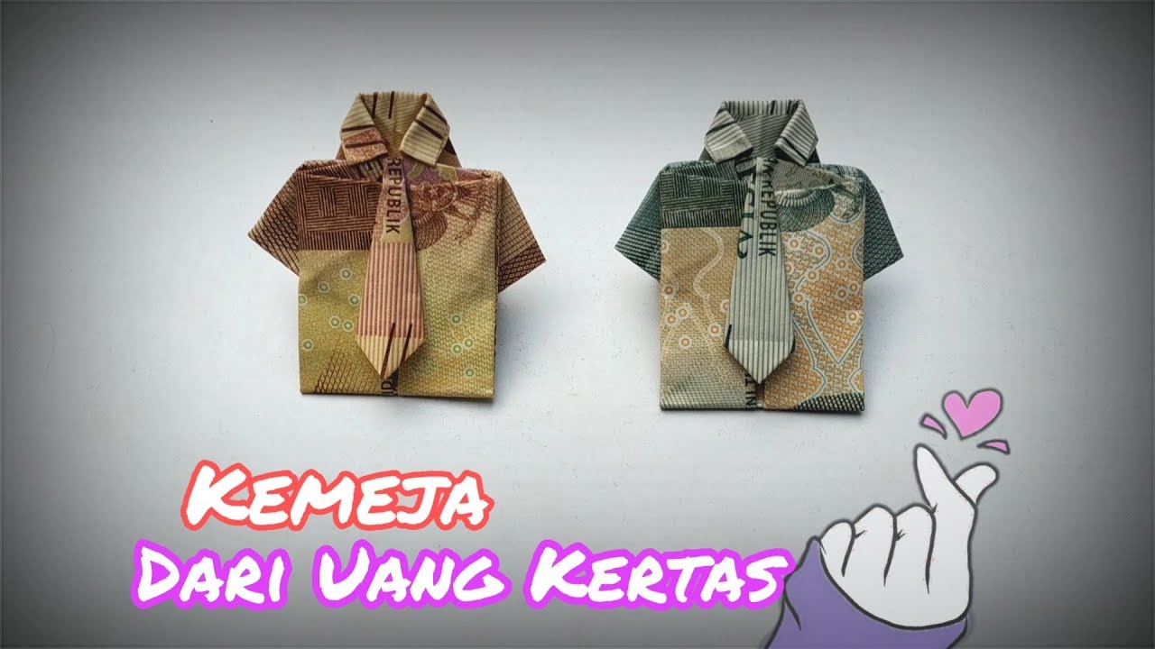 SANGAT KREATIF! Cara Membuat Origami Uang Kertas Menjadi Kemeja Cantik Untuk Hiasan Mahar Mas Kawin