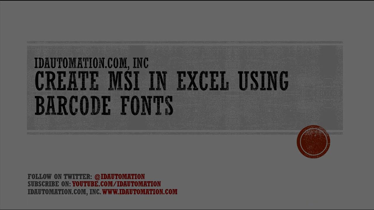 How to create a MSI barcodes in Excel using Barcode Fonts
