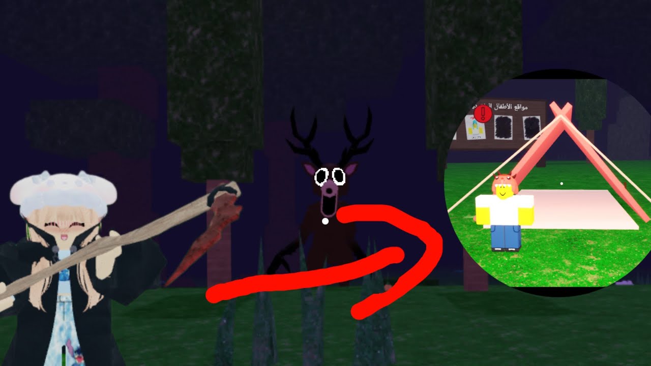 لعبت تسعه وتسعين ليله في الغابه لأول مره  ودخلت مع واحد نوب روبلوكس#roblox 