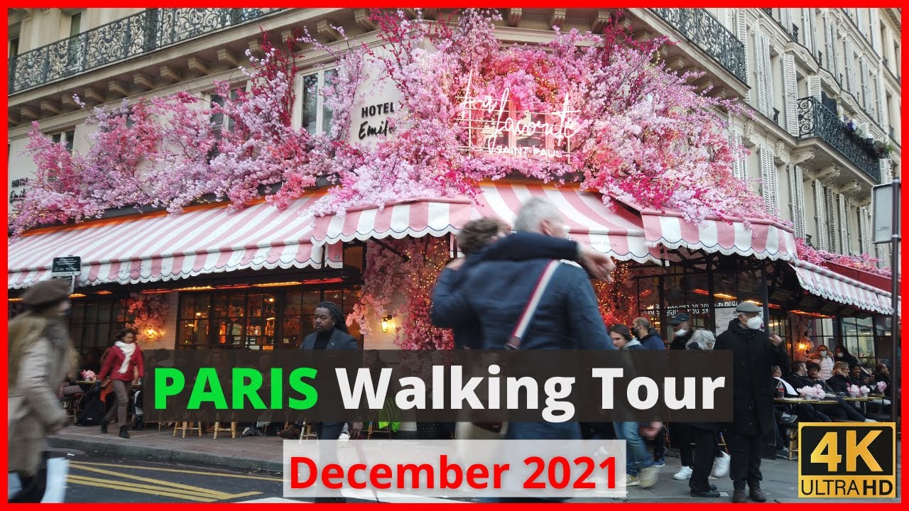 Paris , France 🇫🇷 - Paris Walking Tour 2021 | Christmas Decorations in Paris | Paris 4K 2021