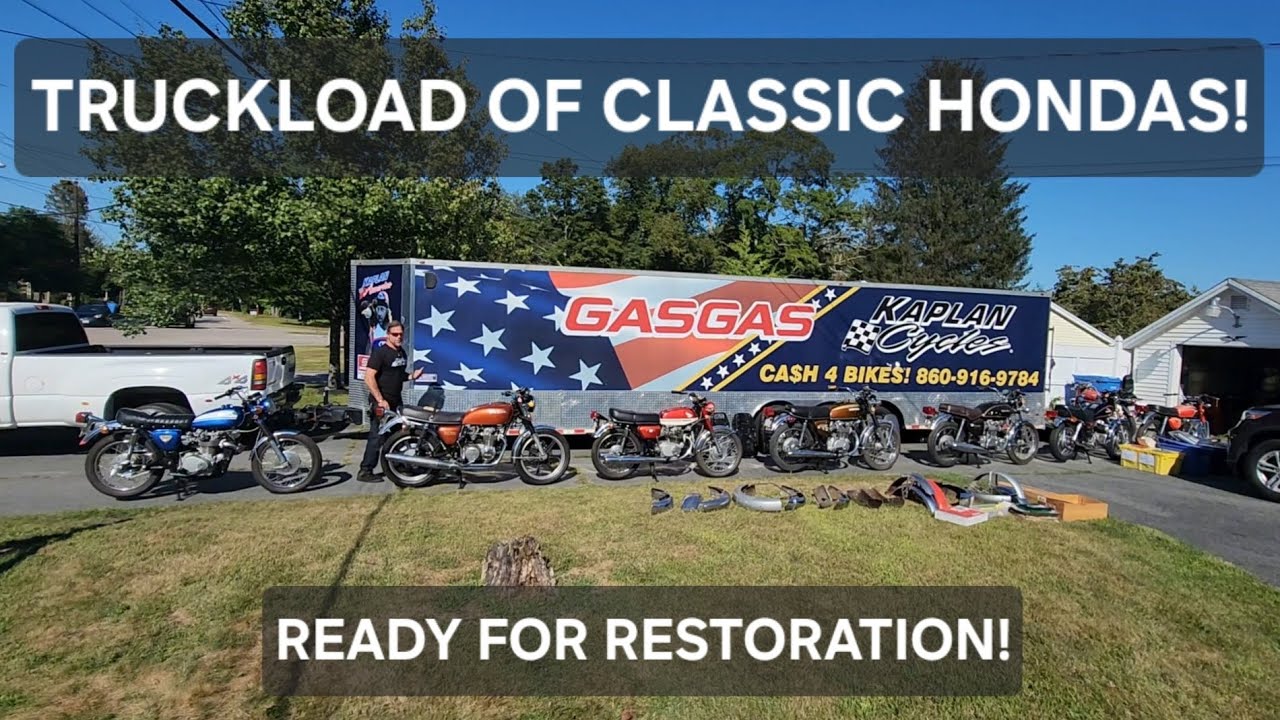 MA. TRUCK LOAD OF CLASSIC HONDAS PICKED UP FOR RESTORATION!