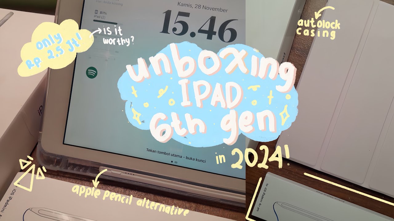 unboxing ipad 6th generation in 2024 📦🎀 | (128 GB) | apple pencil alternative 🖍