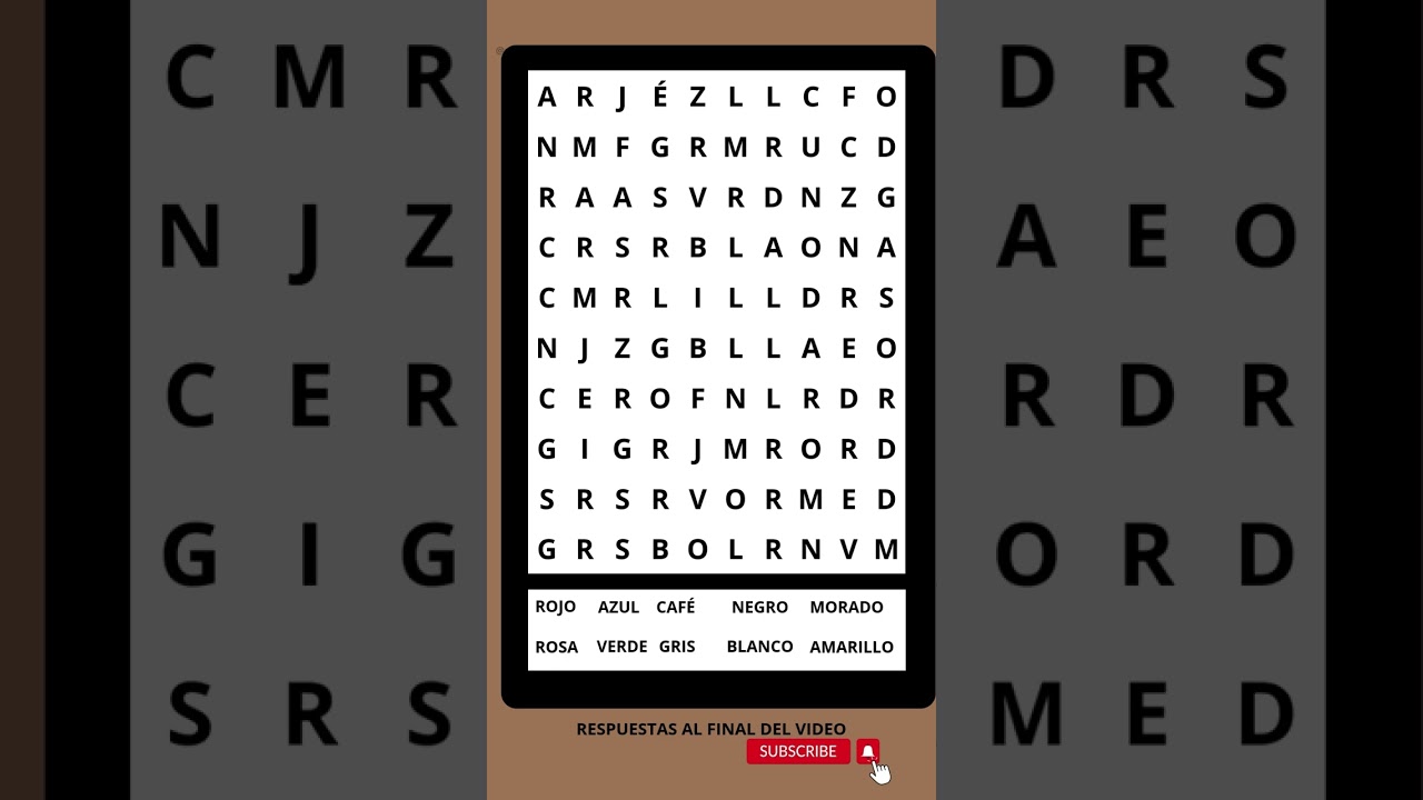 🧩 Sopa de Letras: Encuentra los Colores #sopadeletras #quiz #desafiosmentales #adivinanza #reto
