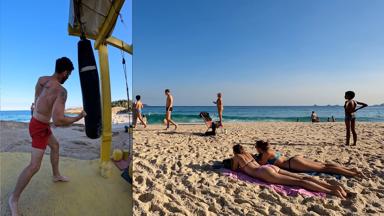 Ipanema beach and Arpoador plus Flintstone's Gym, Rio de Janeiro, 2 August 2022 [4k]