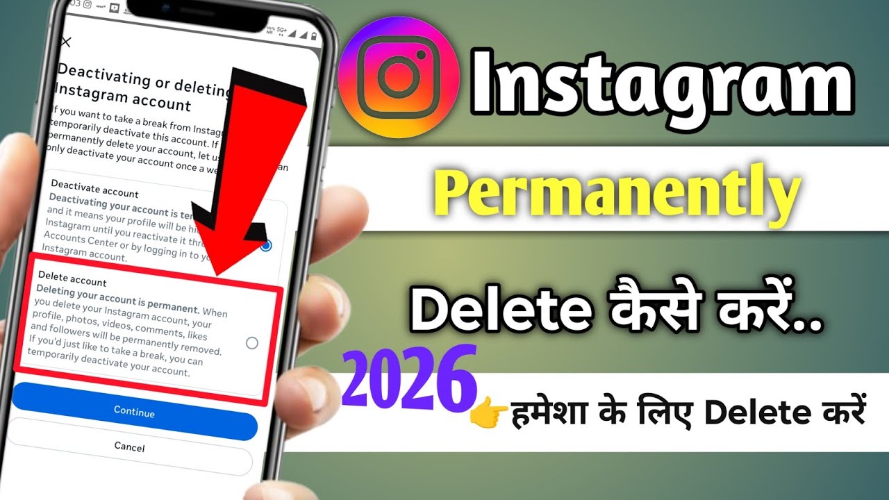 Instagram ko Permanently Delete Kaise Karen 2026 | Instagram को हमेशा ke लिए Delete kaise karen