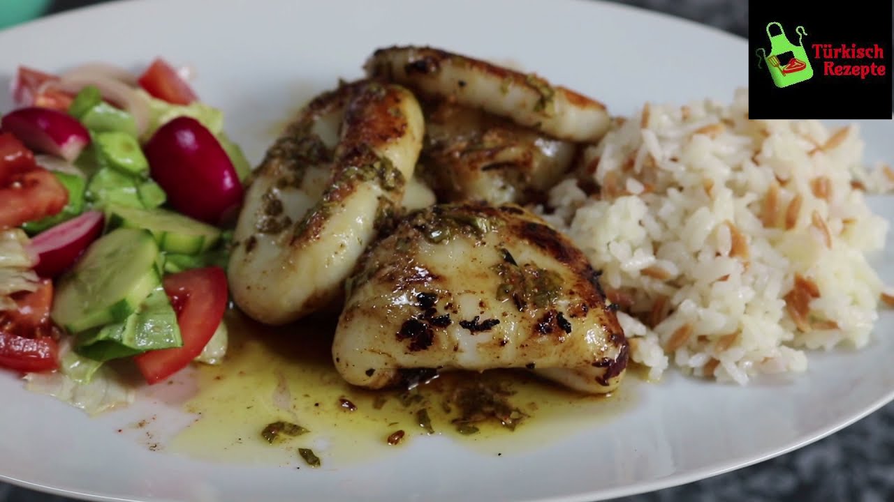 Gegrillte Calamari - Wenn Sie weichen Tintenfisch essen m&ouml;chten, m&uuml;ssen Sie dieses Video ansehen