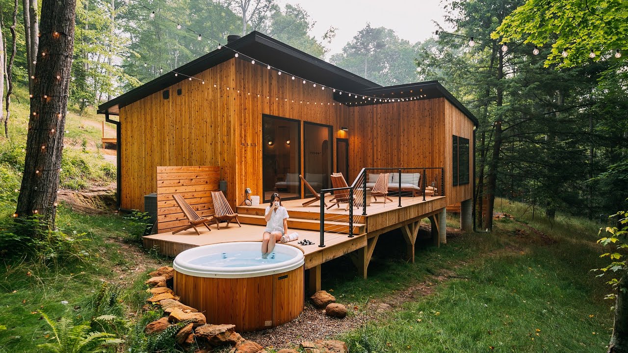 One Of A Kind Cabin w/Waterfall Full Tour!