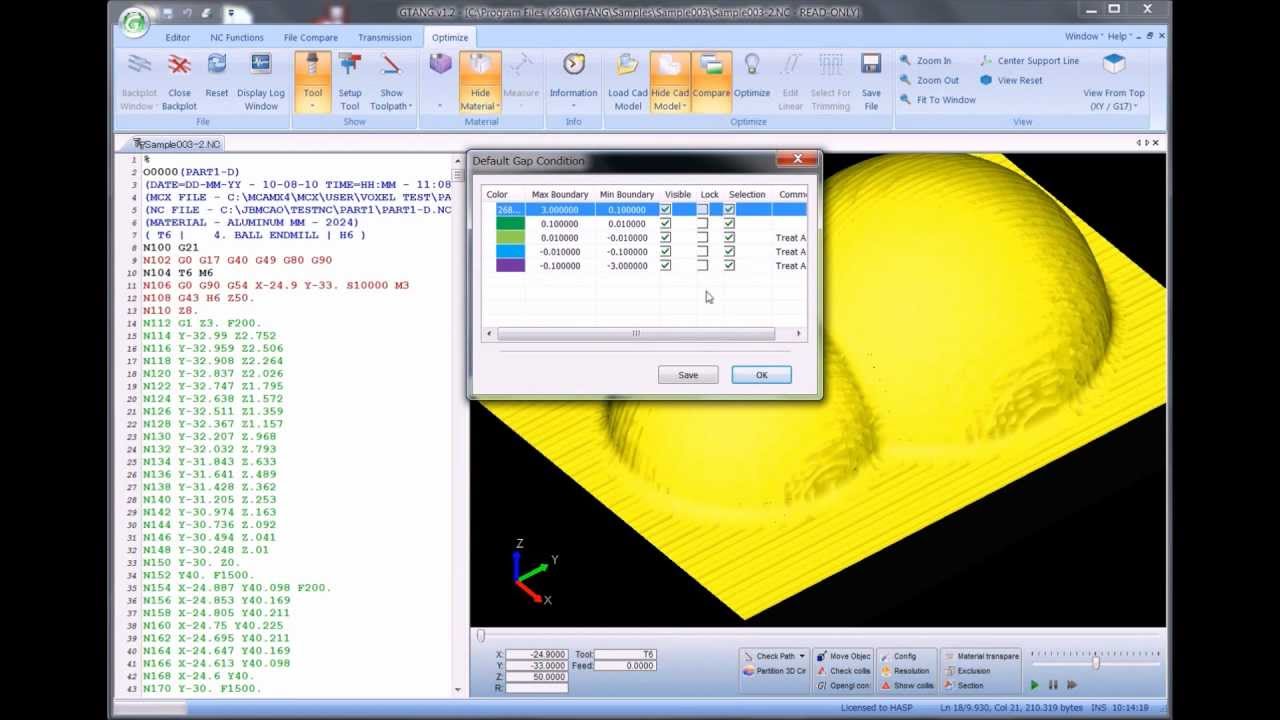JBM GTANG G-Code Optimization & Simulation