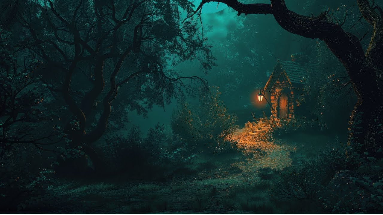 Dark Cottagecore Instrumentals   Lantern Path Through the Woods for Reading and Relaxation