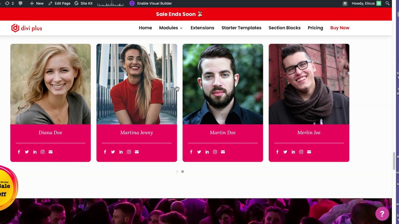 Divi Plus starter templates import walkthrough   Events and Wedding