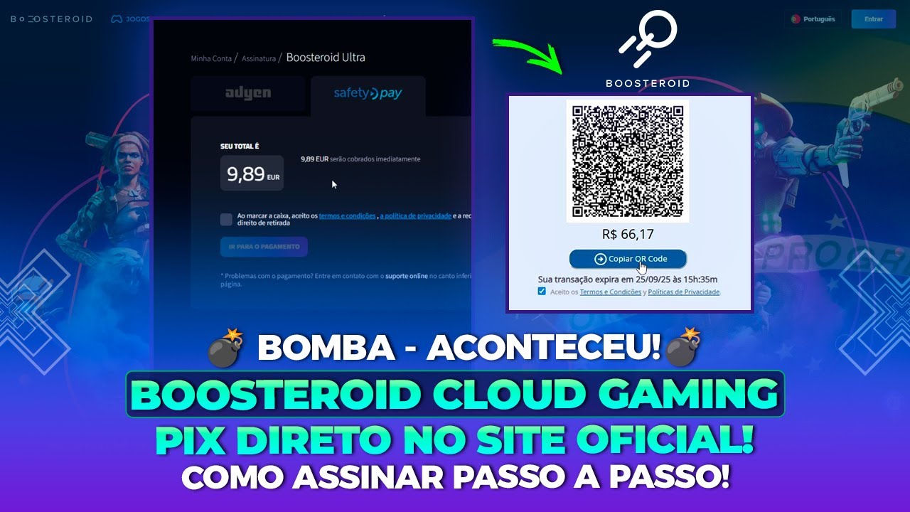 BOMBA: BOOSTEROID AGORA ACEITA PIX NO SITE OFICIAL — COMO ASSINAR (PASSO A PASSO)
