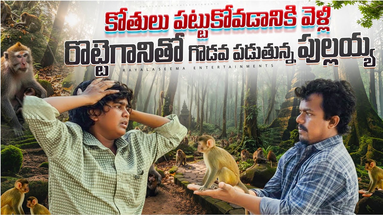 కోతులు పట్టుకోవడానికి వెళ్లి రొట్టెగానితో గొడవ పడుతున్న పుల్లయ్య