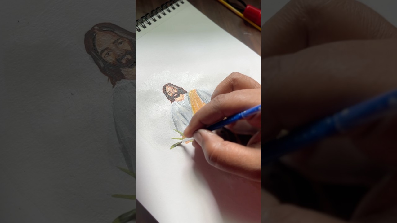 Palm Sunday Painting ✝️ Jesus&rsquo; Triumphal Entry | Holy Week Art #Shorts