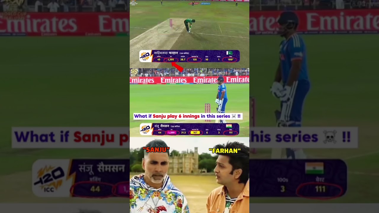 Sanju Samson vs Sahibzada Farhan 😱 T20 Stats Comparison | Who is Better? 🔥 #shorts